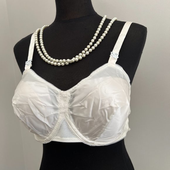 Vintage Edith Lances Minimizing Hand Sewn Bra In White - Picture 2 of 11